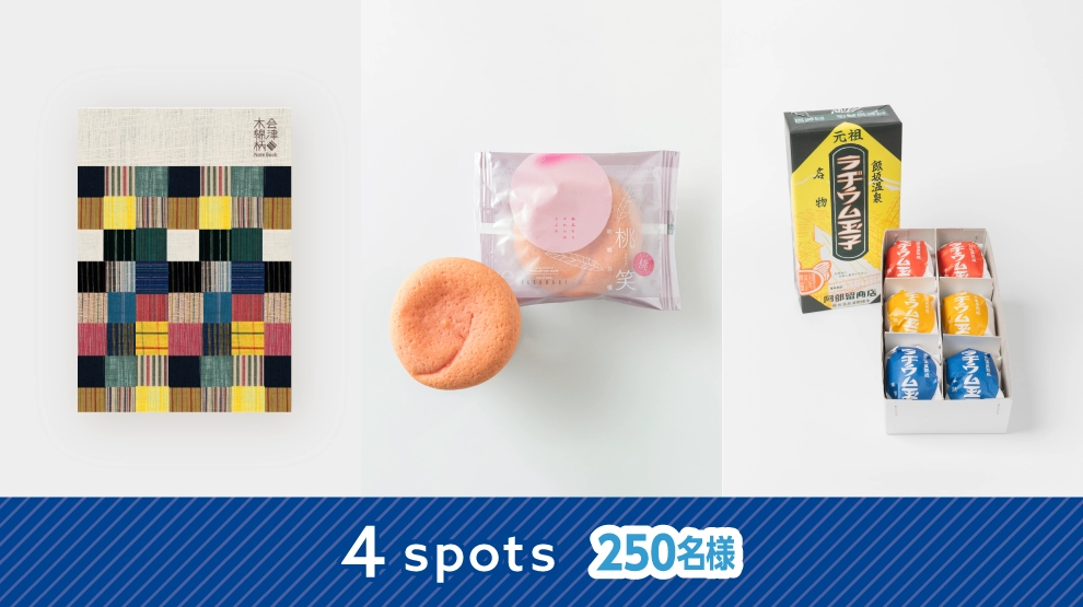 4spots 250名様　抽選で素敵な賞品プレゼント！